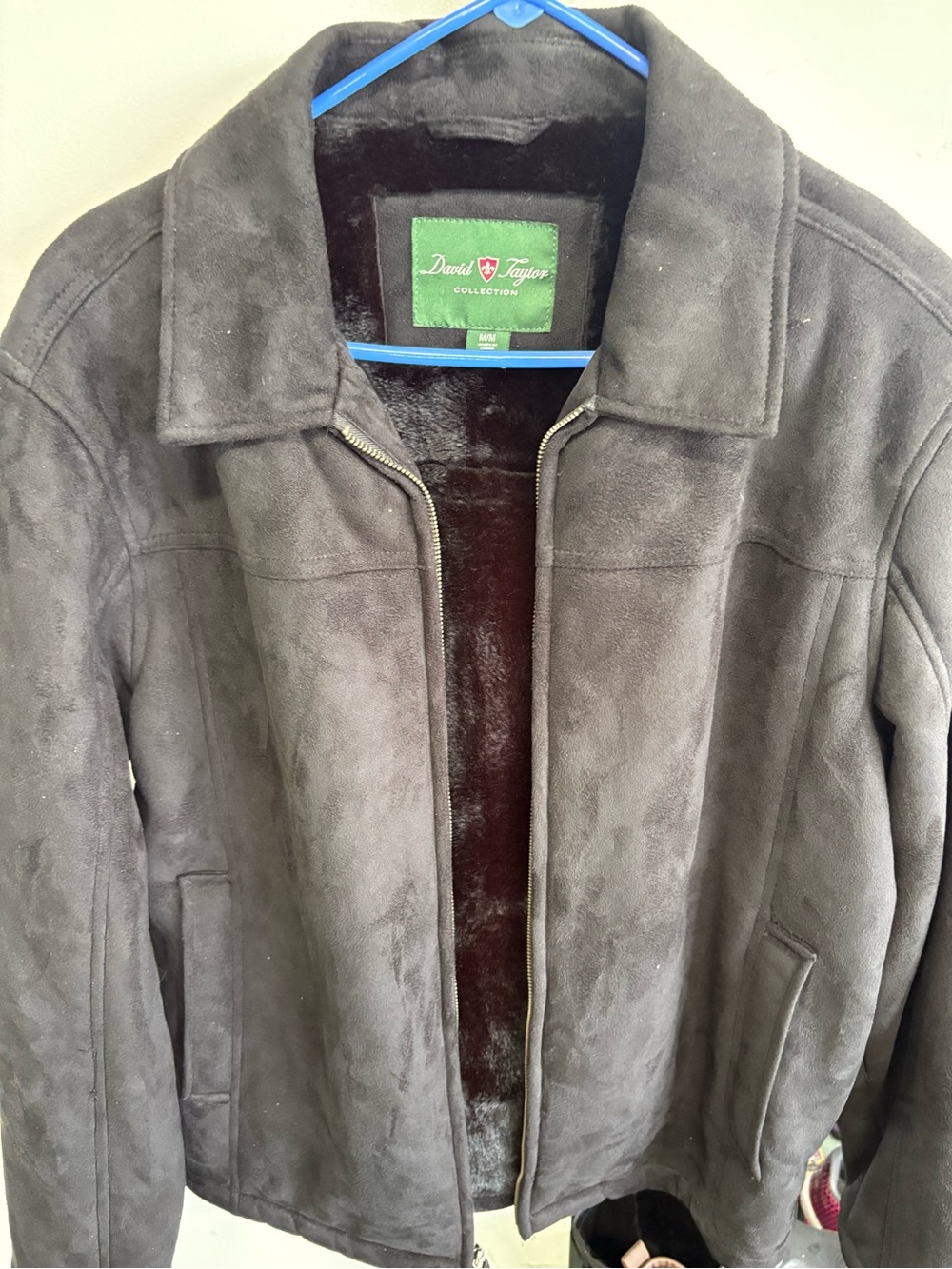 David Taylor Men's Black Suede Zip Jacket